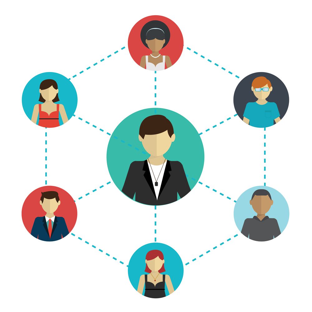 A network of interconnected people forming a circle, symbolizing unity and collaboration