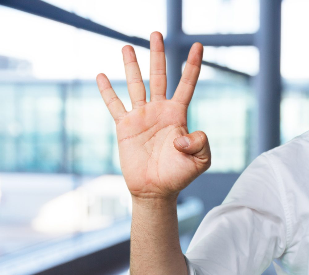 hand with number 4 sign